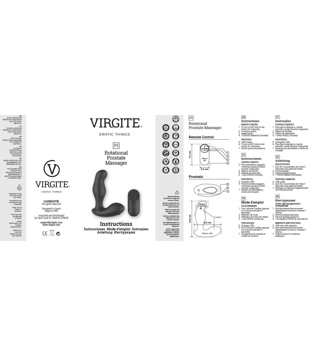 P2 PROSTATE VIBRATOR WITH REMOTE CONTROL