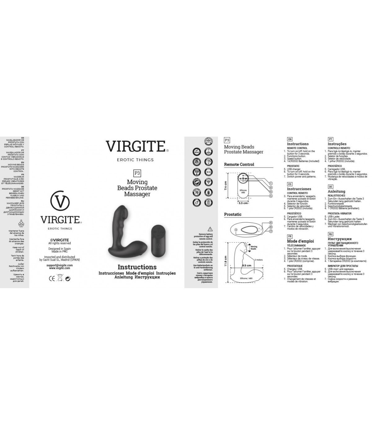 PROSTATE VIBRATOR P3 WITH REMOTE CONTROL