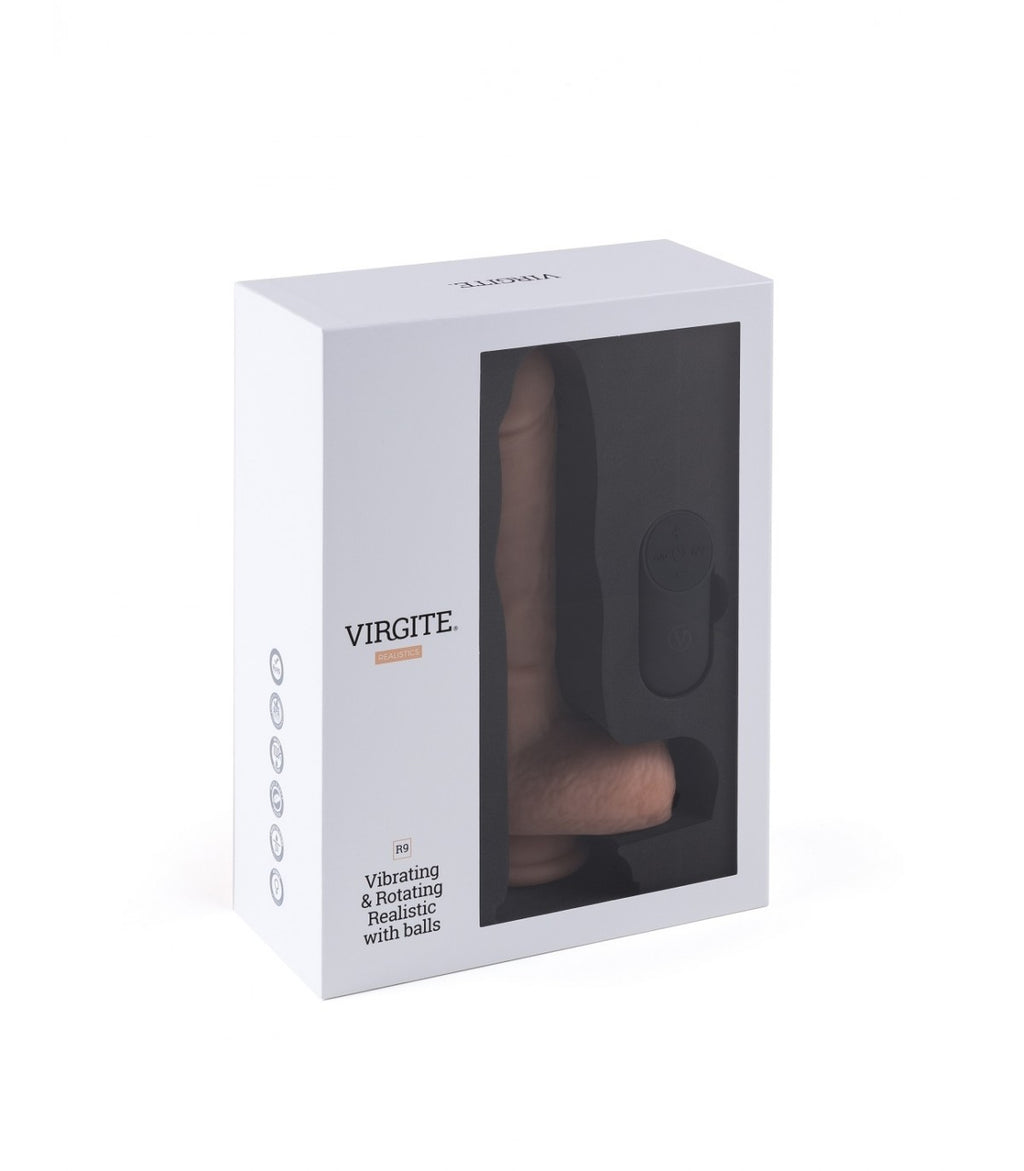 Vibratore e Rotatore Realistico R9" 19cm con Telecomando