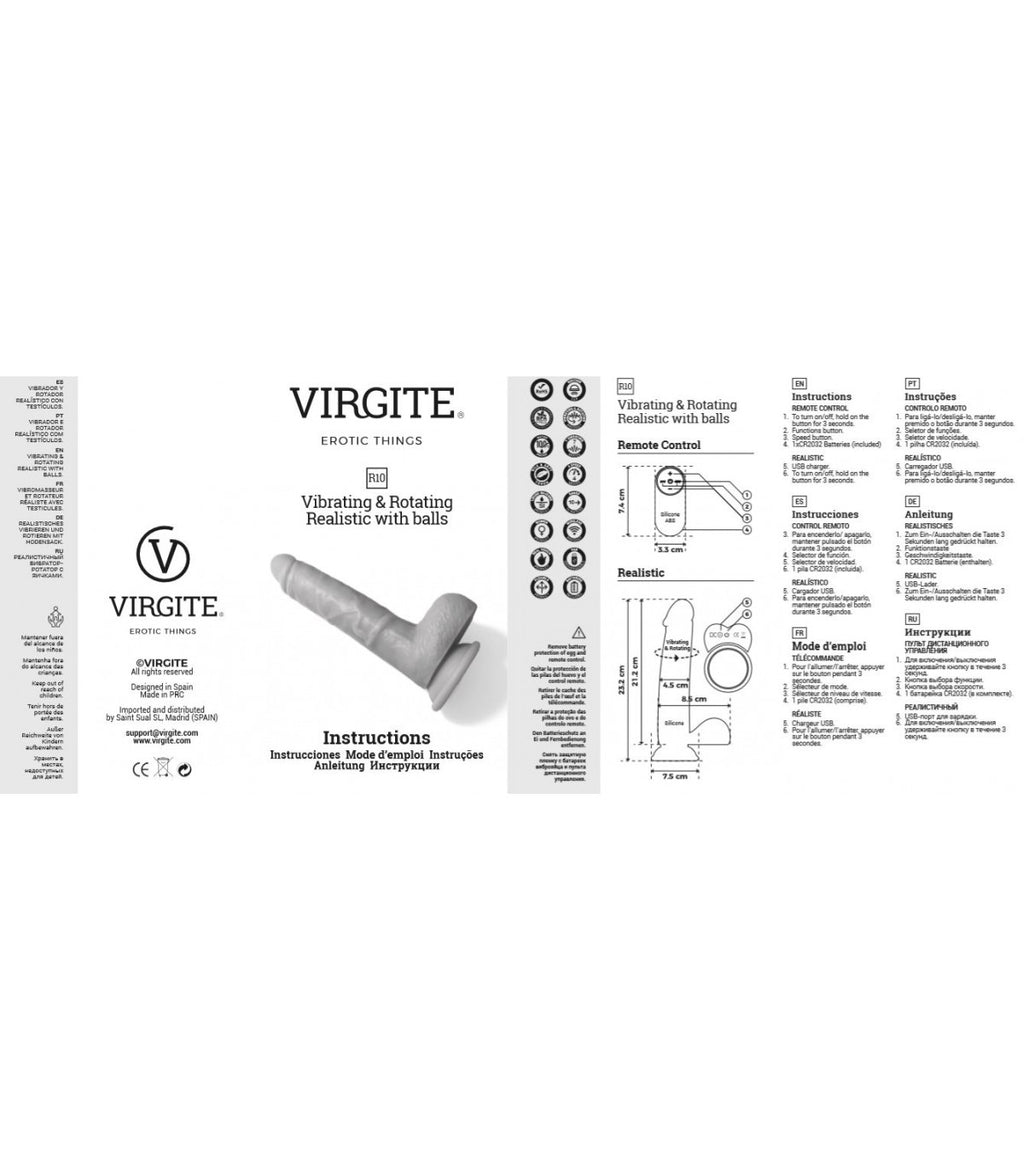 Vibratore e rotatore realistico R10" 21cm con telecomando