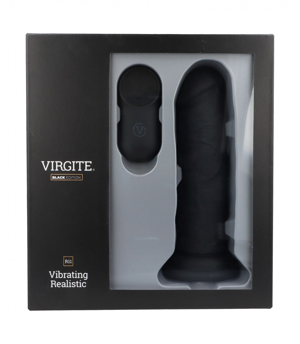 REALISTIC VIBRATOR R11 BLACK 14.4 CM WITH REMOTE CONTROL