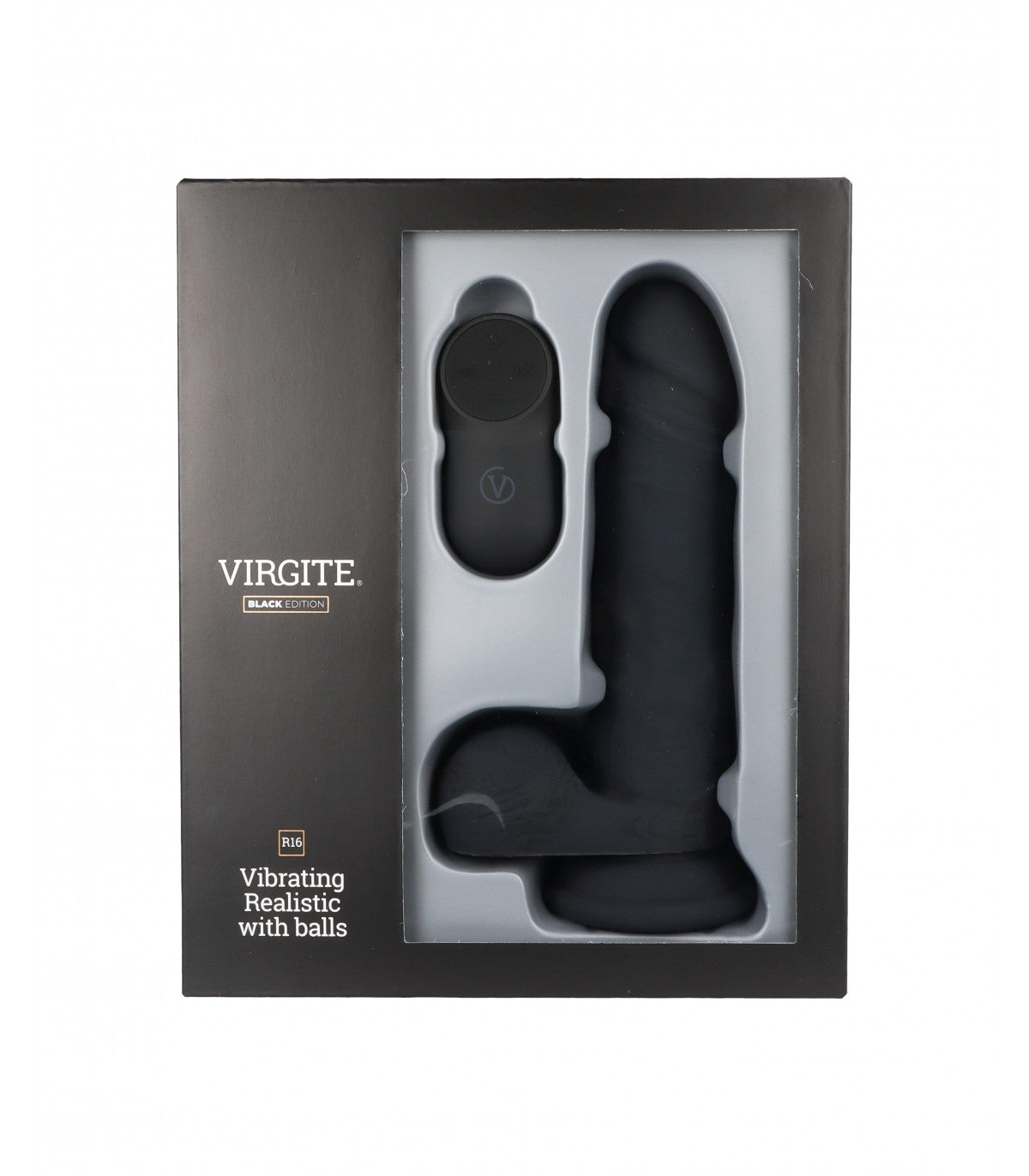 Realistic Vibrator R16 Black 16 cm with Remote Control