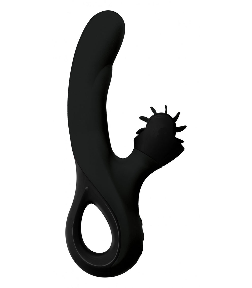 DYSIS BLACK VIBRATOR WITH CLITORAL STIMULATOR