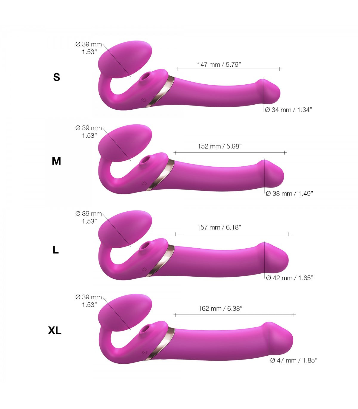 IMBRACATURA REGOLABILE MULTI ORGASM XL FUCSIA