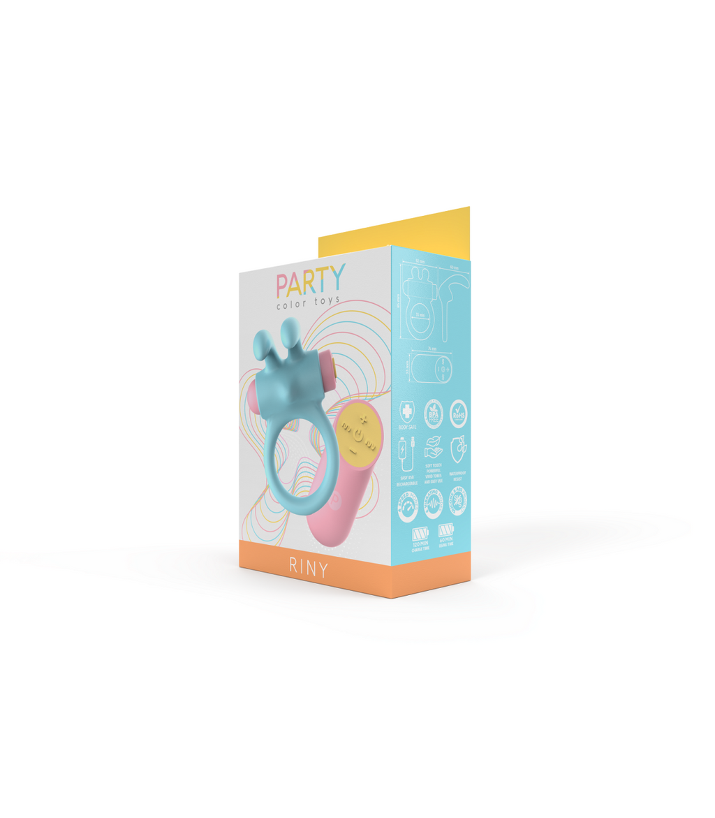RINY VIBRATING RING WITH BLUE SILICONE USB CONTROLLER
