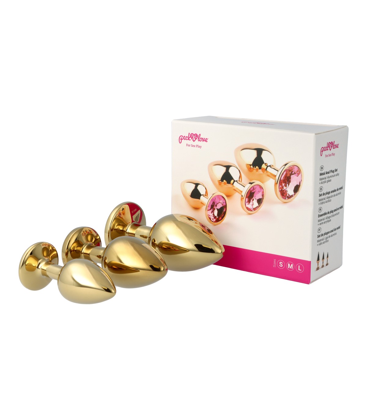 SET OF 32 METAL BUTT PLUGS