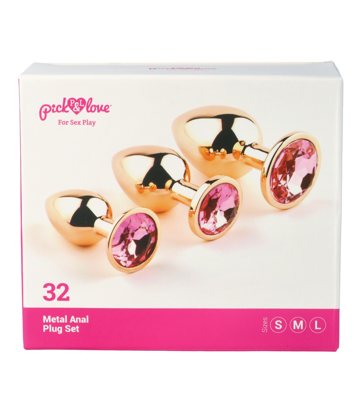 SET OF 32 METAL BUTT PLUGS