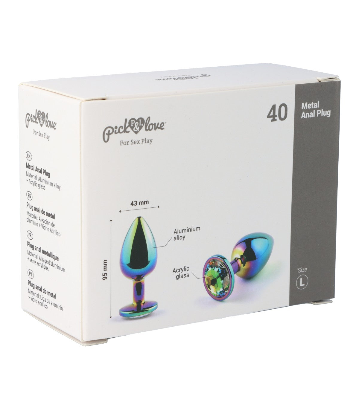 Metal anal plug no. 40 size L