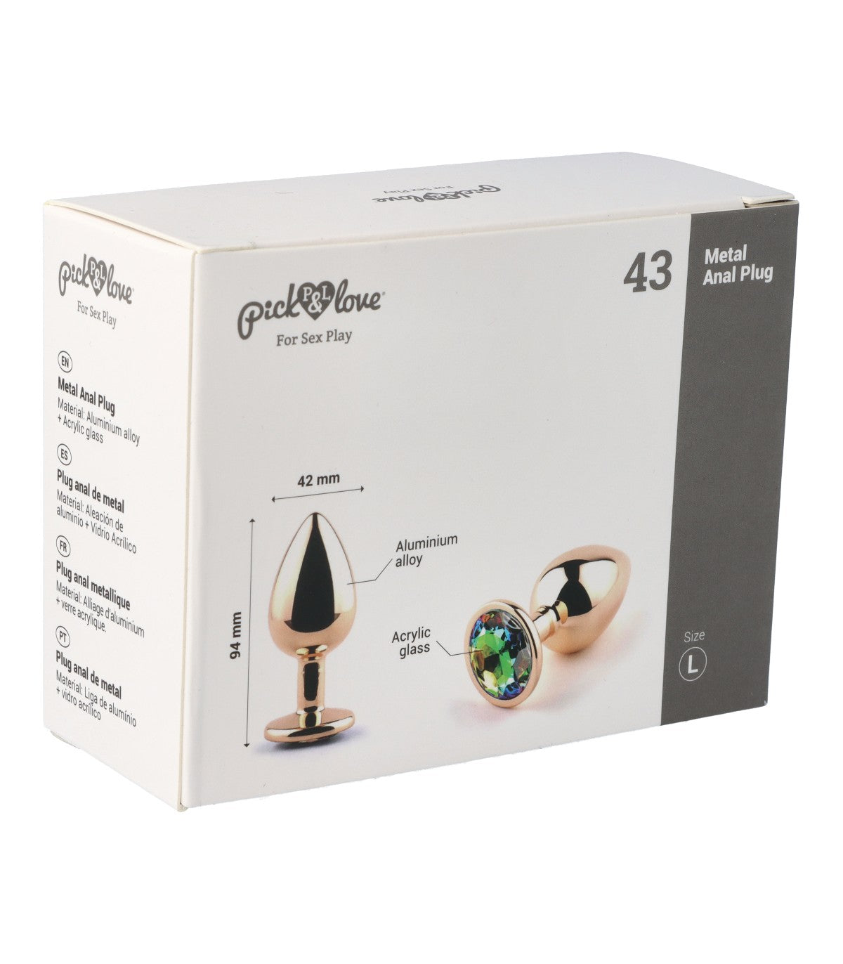 Metal anal plug no. 43 size L