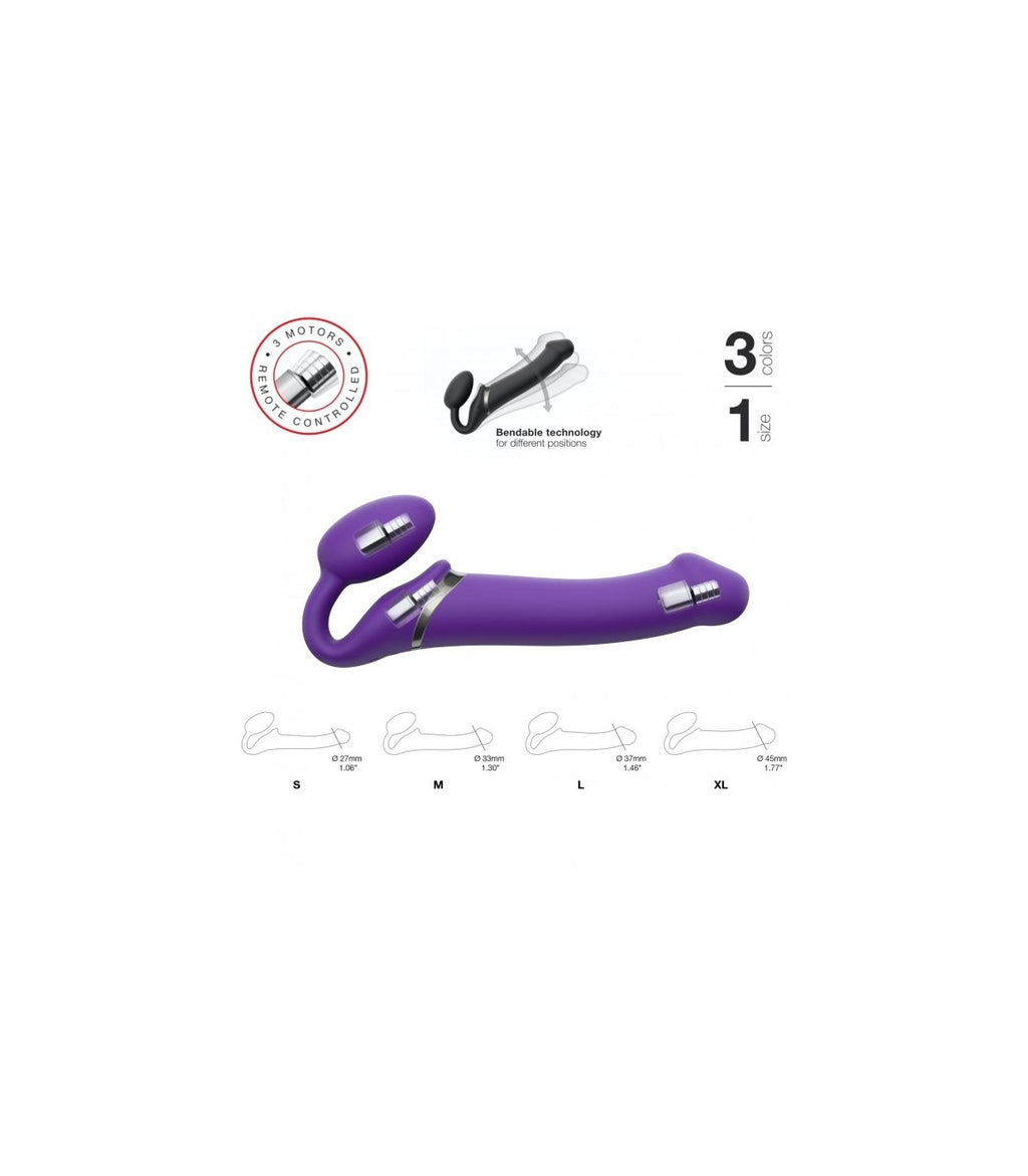 Wired double vibration USB flexible silicone with remote control purple M