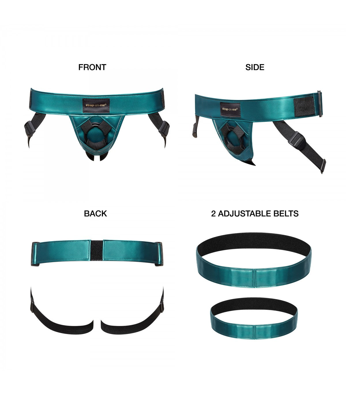 FAUX LEATHER HARNESS CURIOUS - METALLIC GREEN