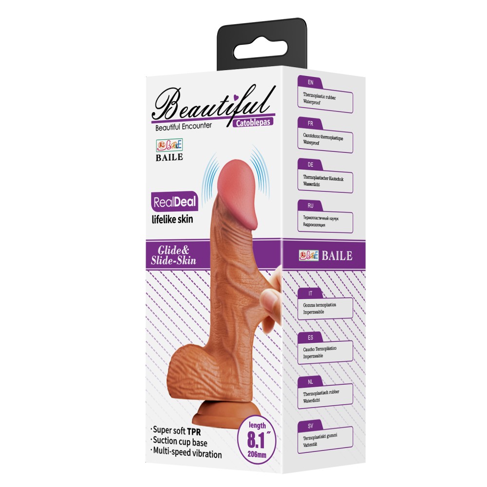 Bellissimo Catoblepas Dildo Vibrante Marrone da 8,1"