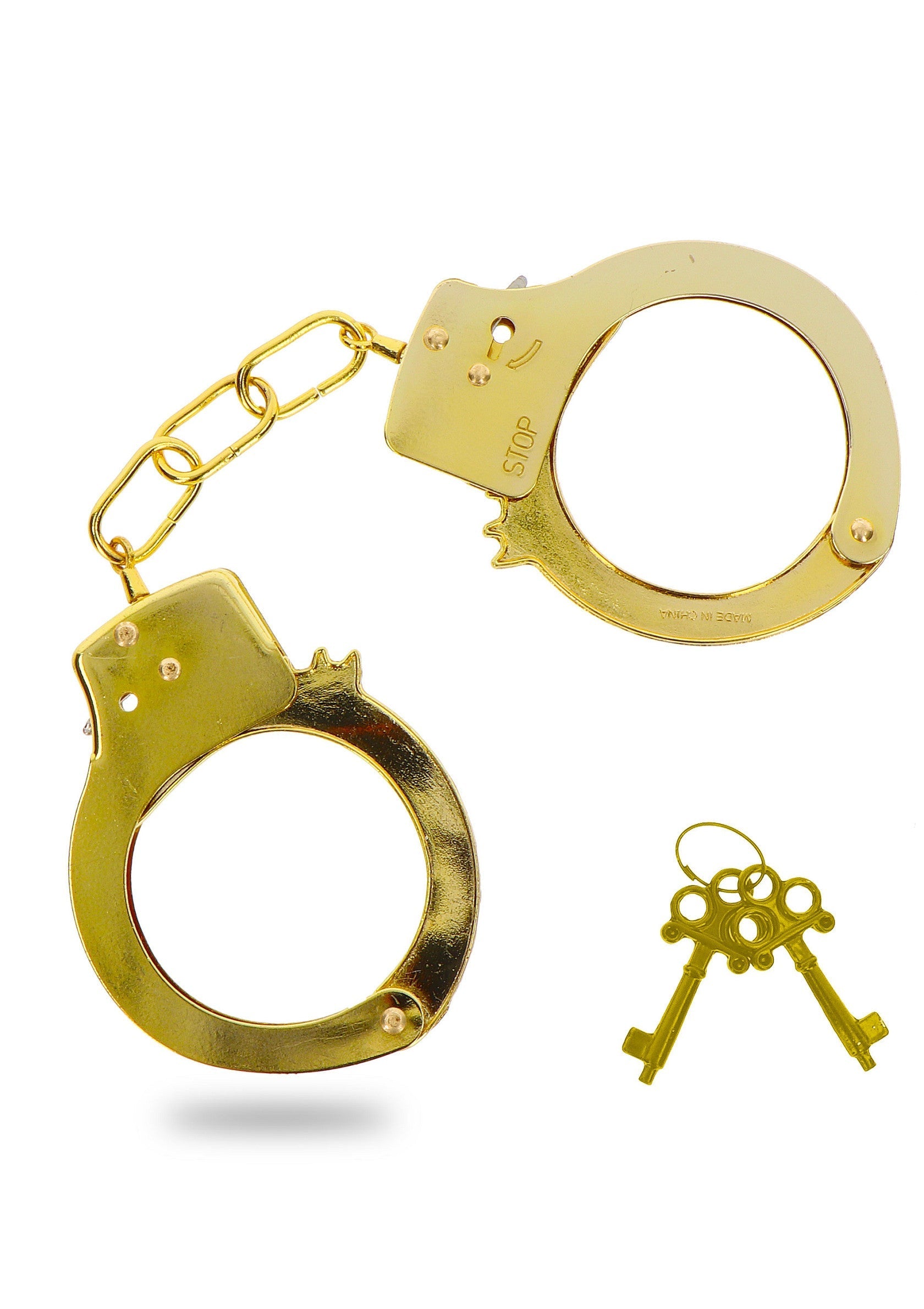 Golden metal handcuffs