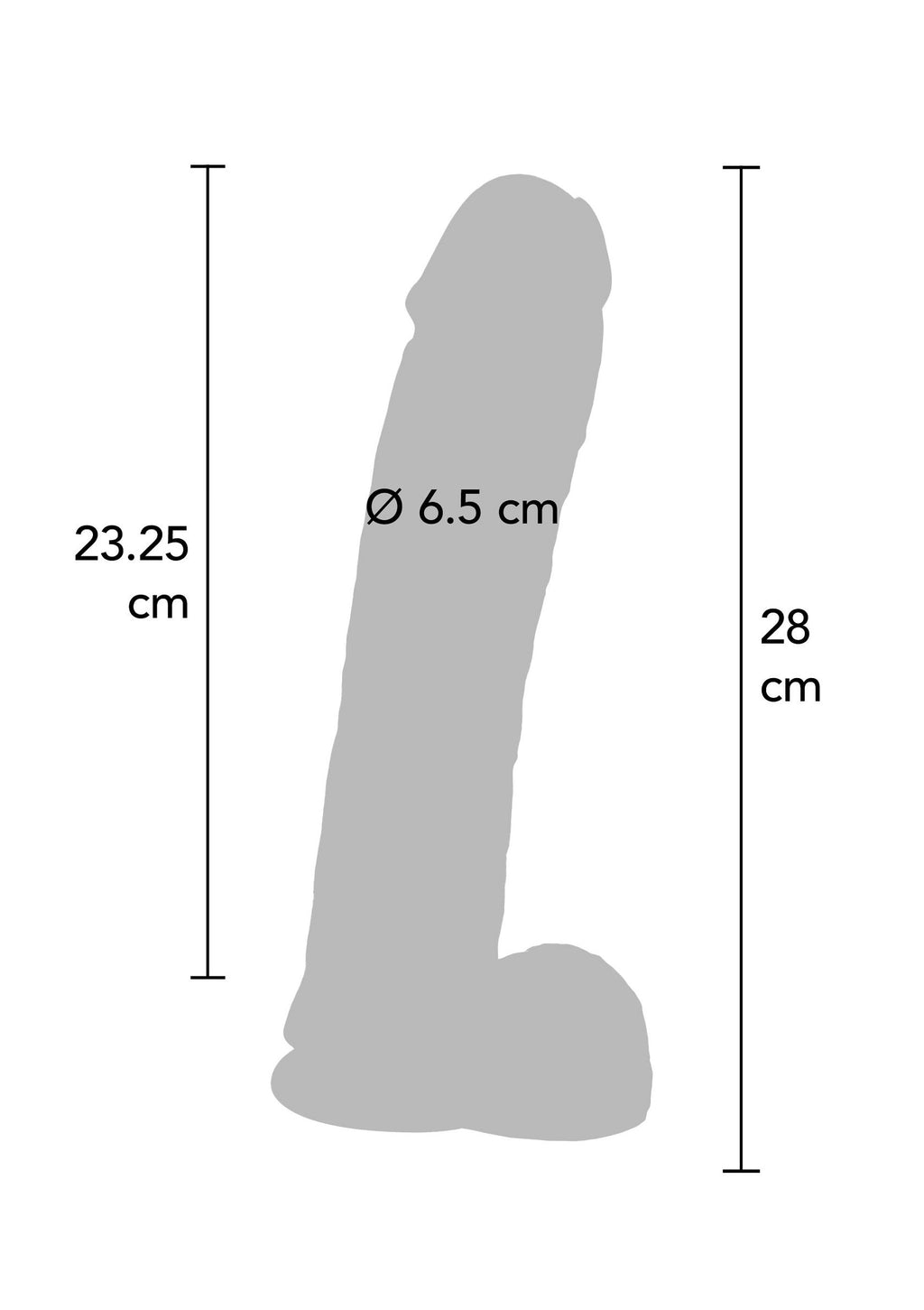 Dildo in PVC, 28 cm, color carne