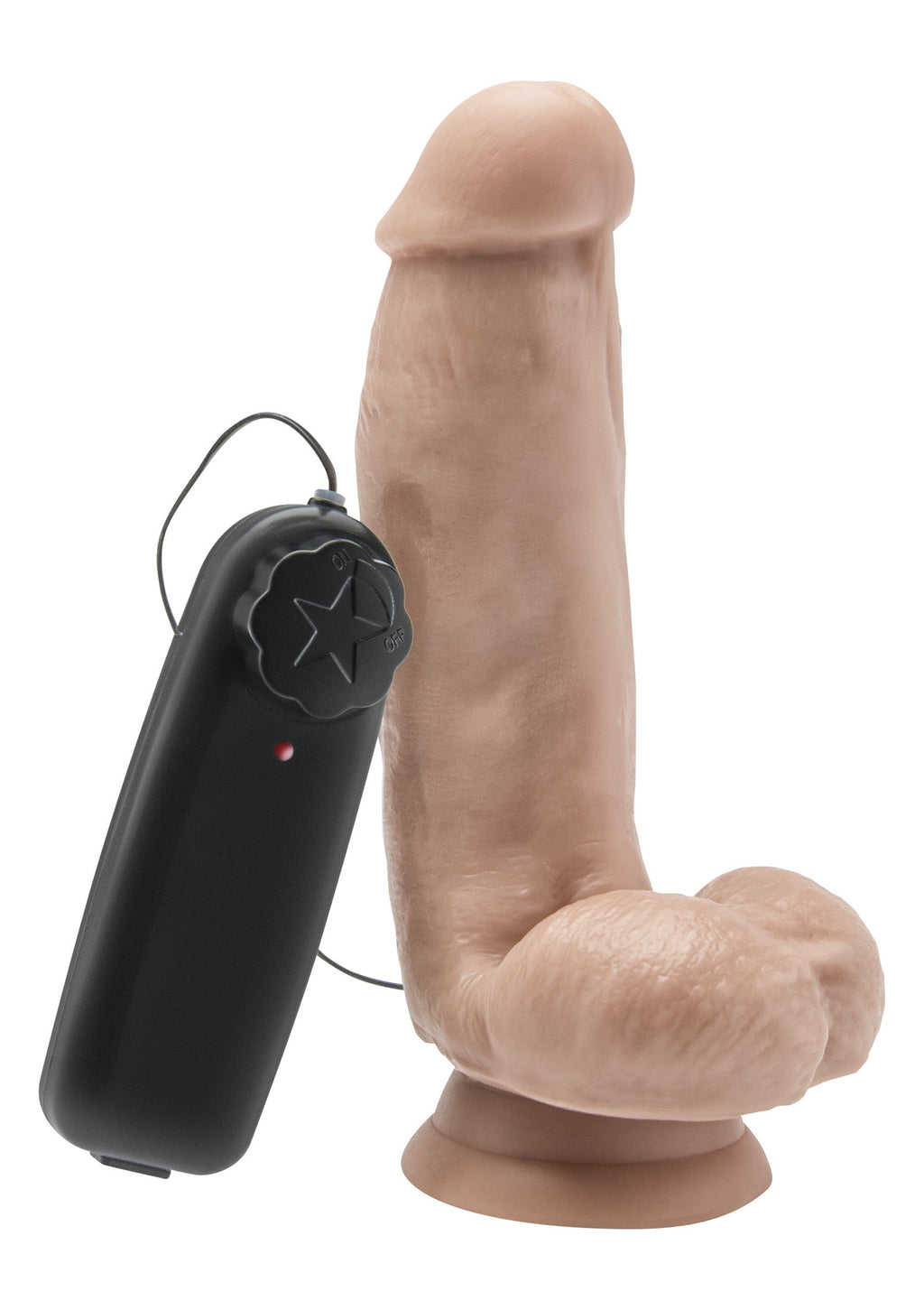 Vibrating PVC dildo 15 cm flesh