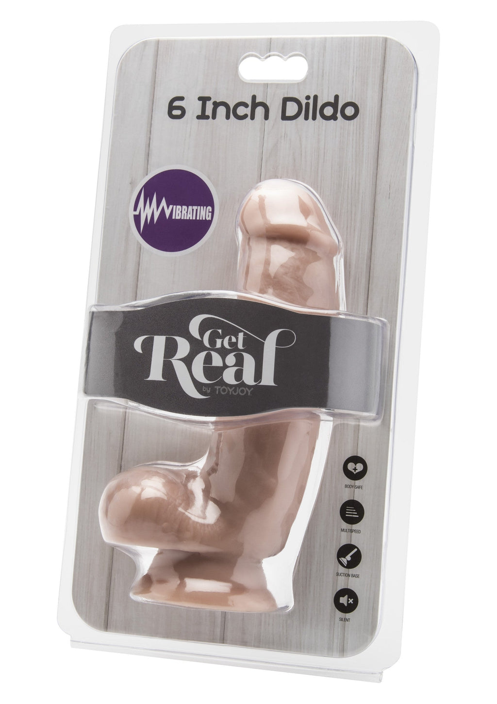 Vibrating PVC dildo 15 cm flesh