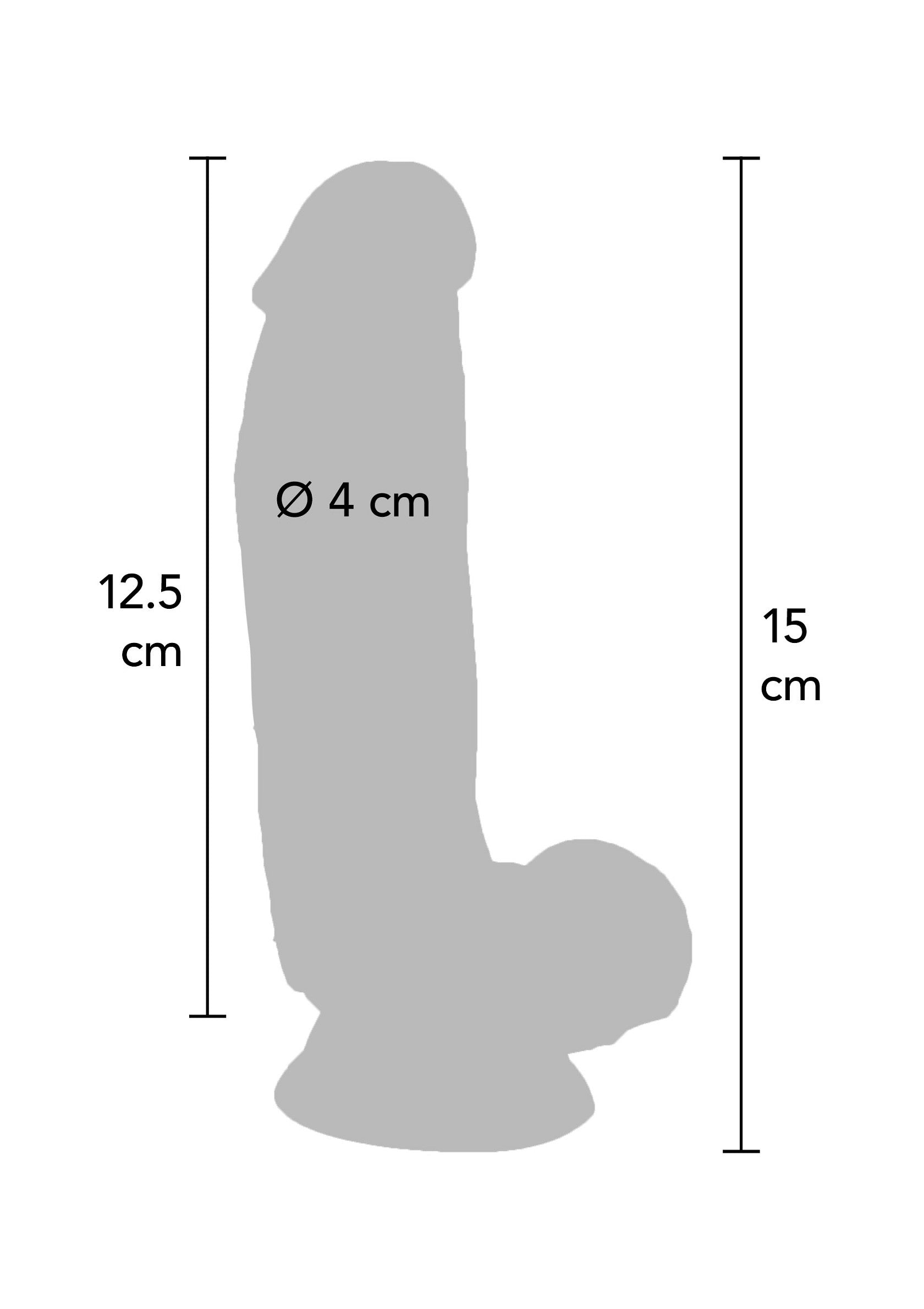 Vibrating PVC dildo 15 cm flesh