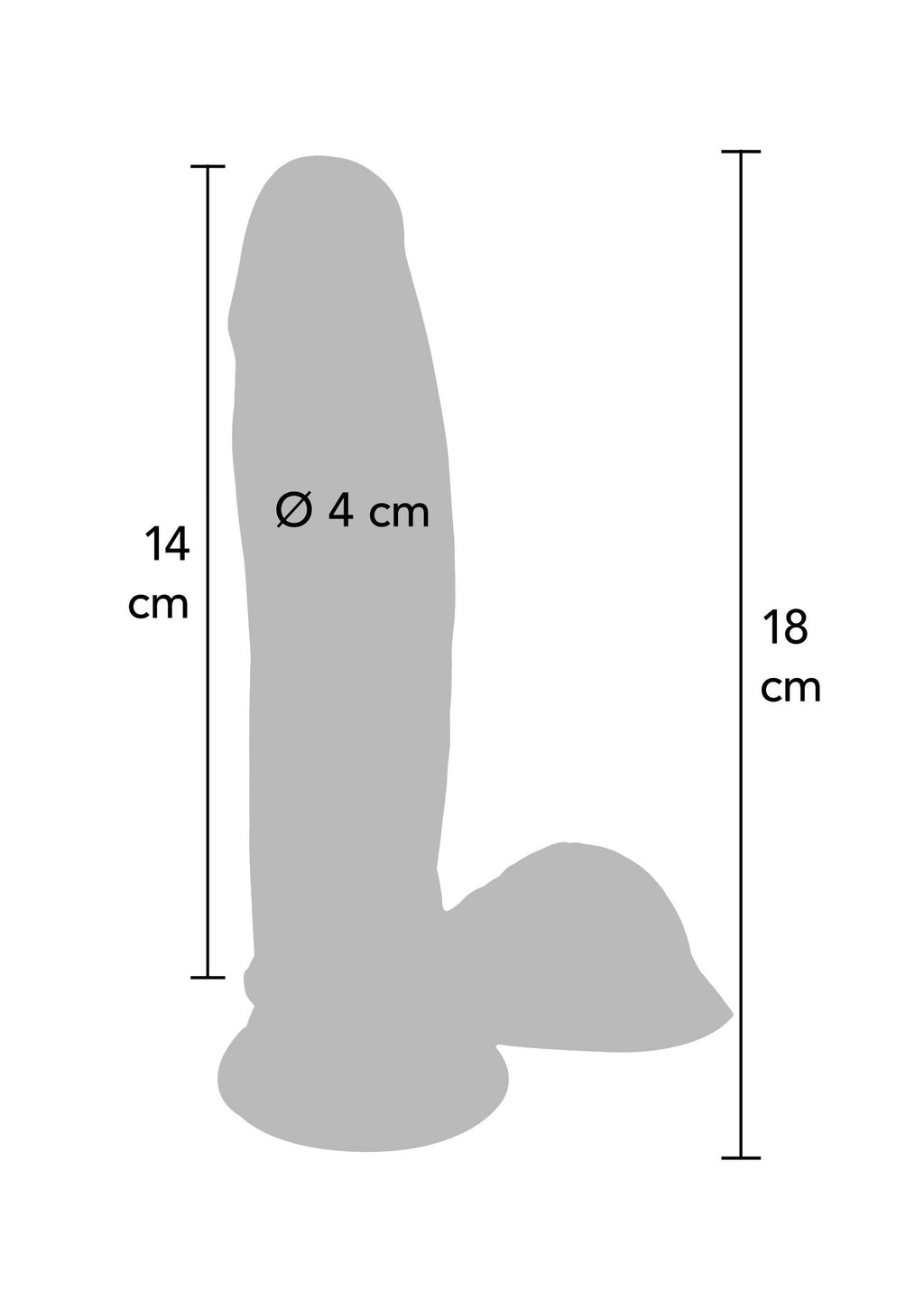 Dildo a doppia densità in TPE, 18 cm, effetto pelle