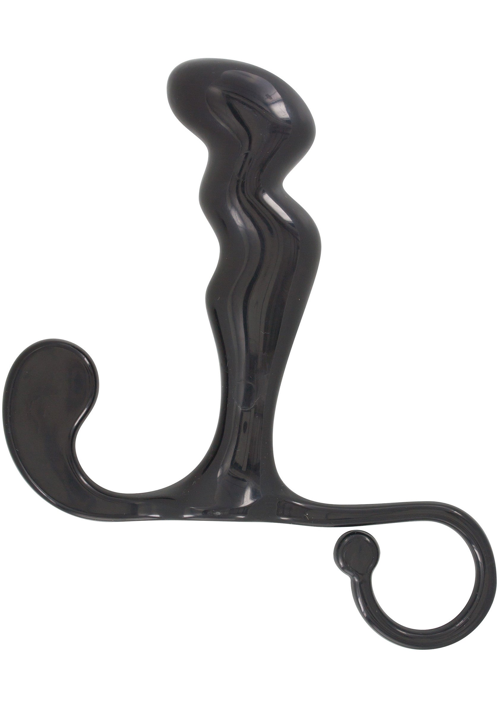 Black prostate massager with power plug
