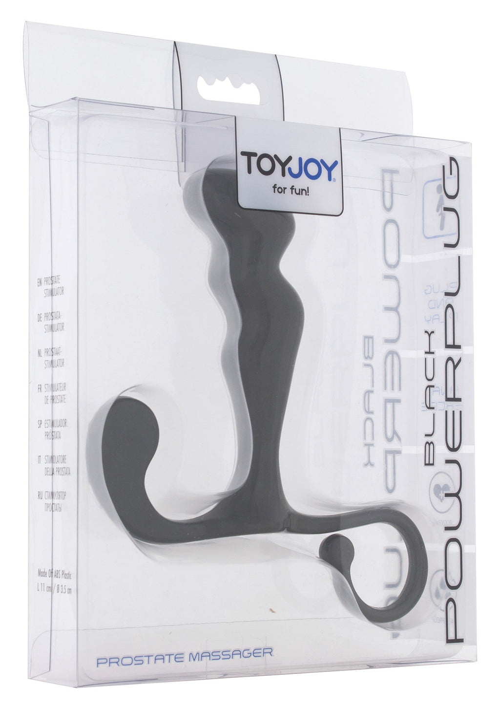 Black prostate massager with power plug