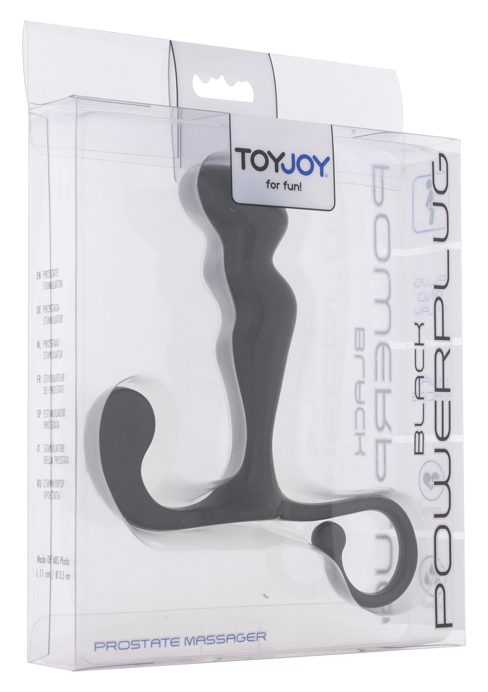 Black prostate massager with power plug