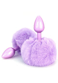 Purple Bunnytail Vibrating Butt Plug