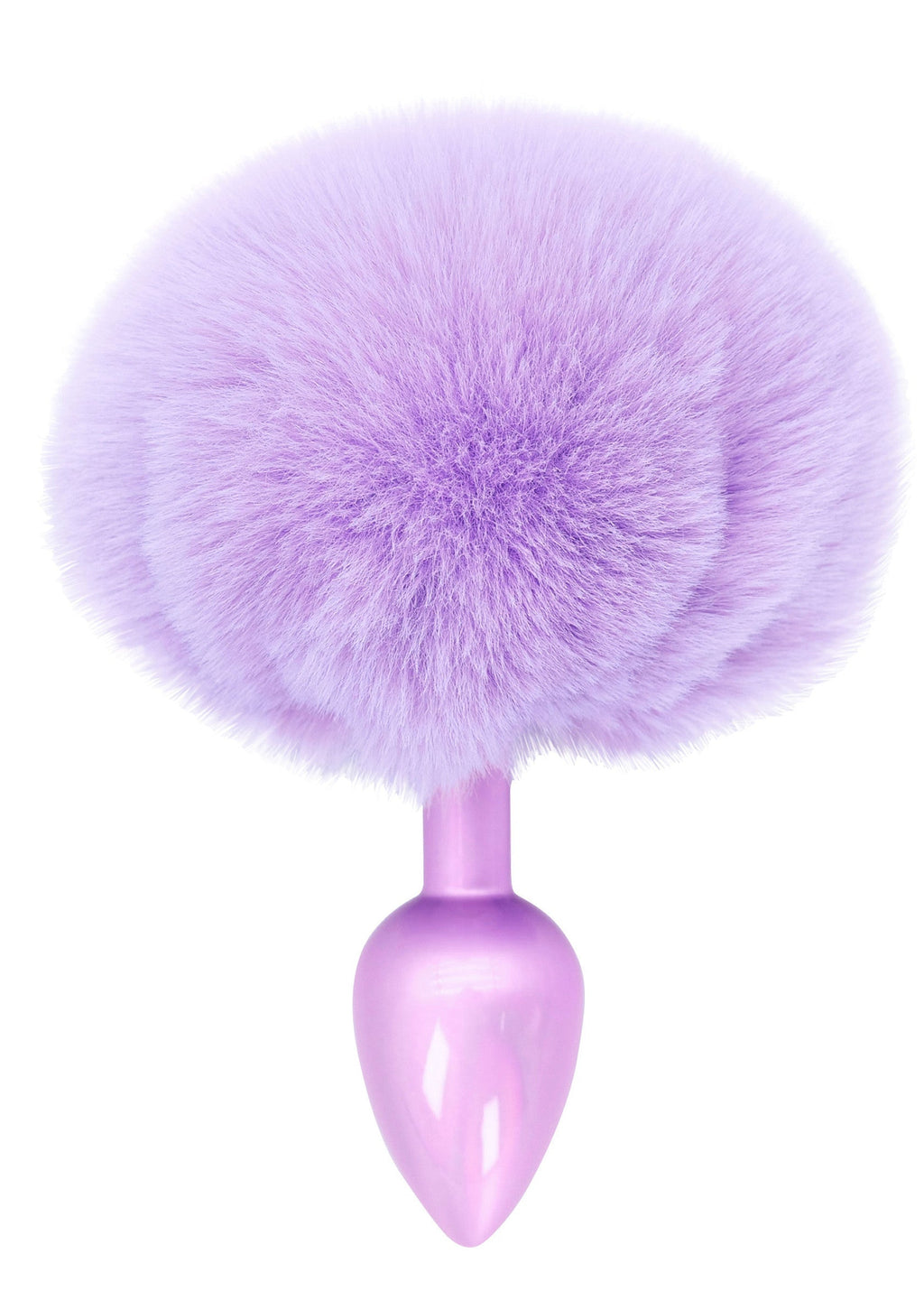 Purple Bunnytail Vibrating Butt Plug
