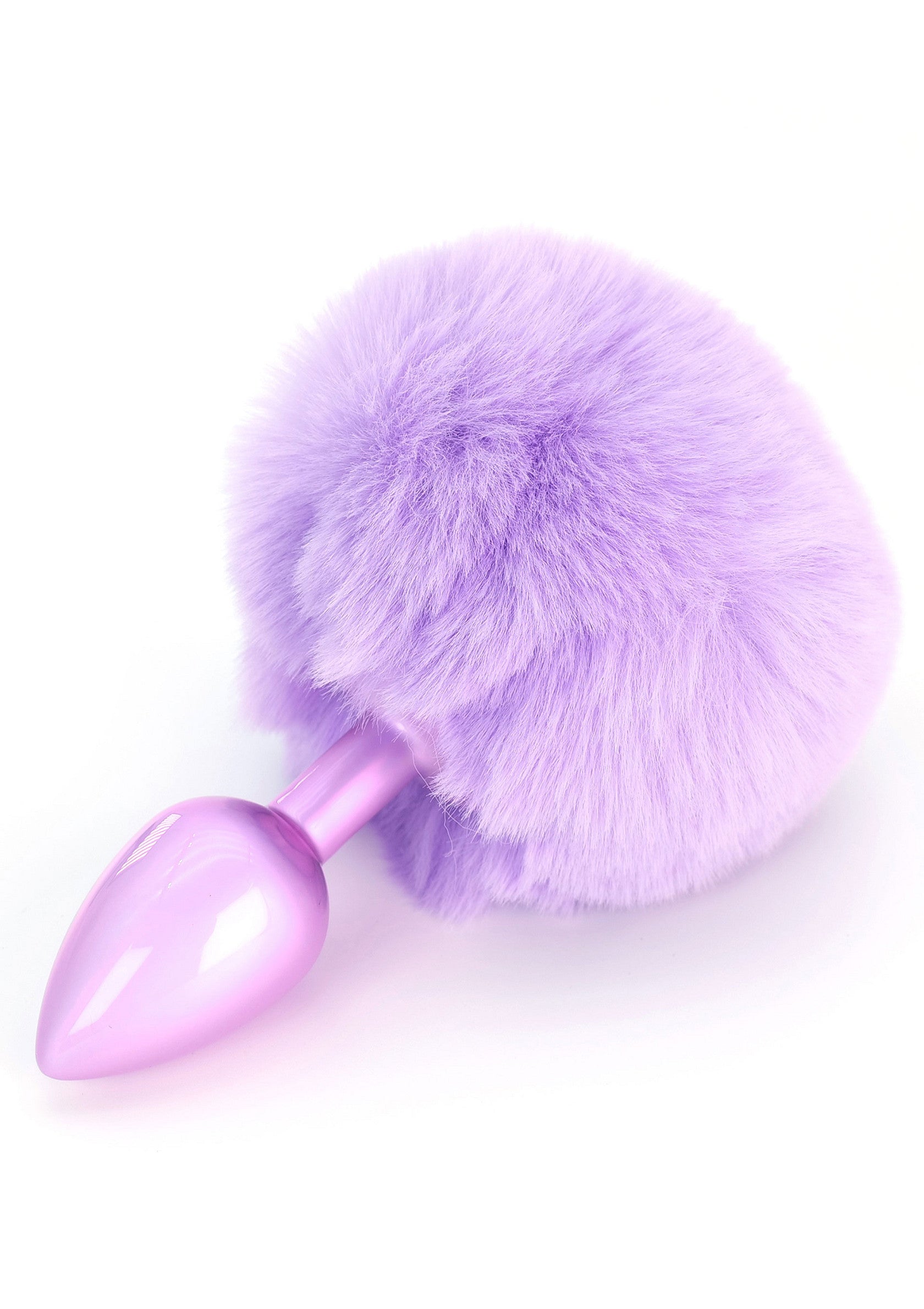 Purple Bunnytail Vibrating Butt Plug