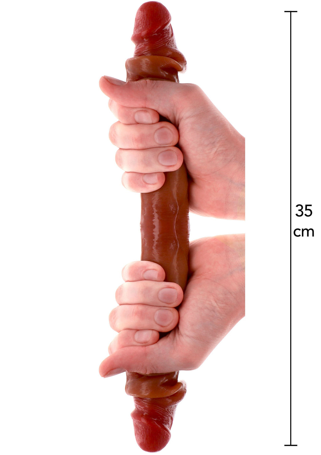 Doppio Dong Silicone Prepuzio 35 cm caramello