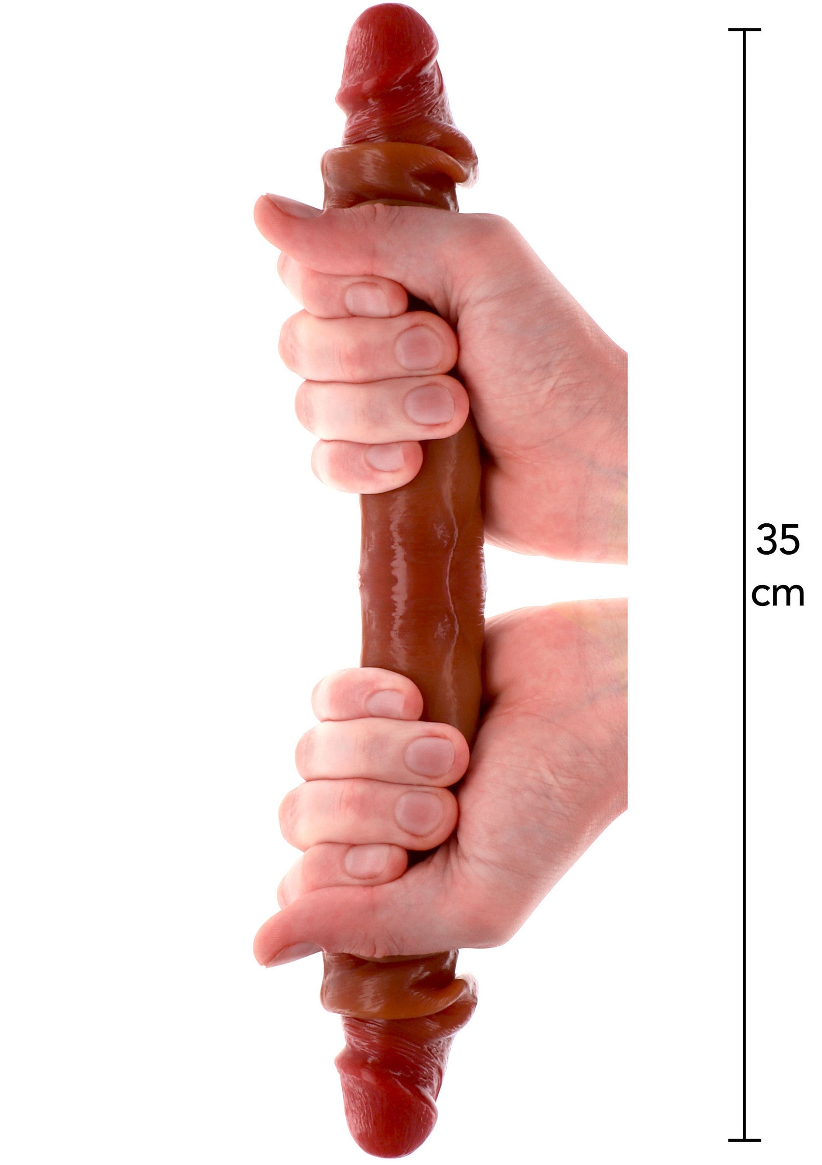 Doppio Dong Silicone Prepuzio 35 cm caramello