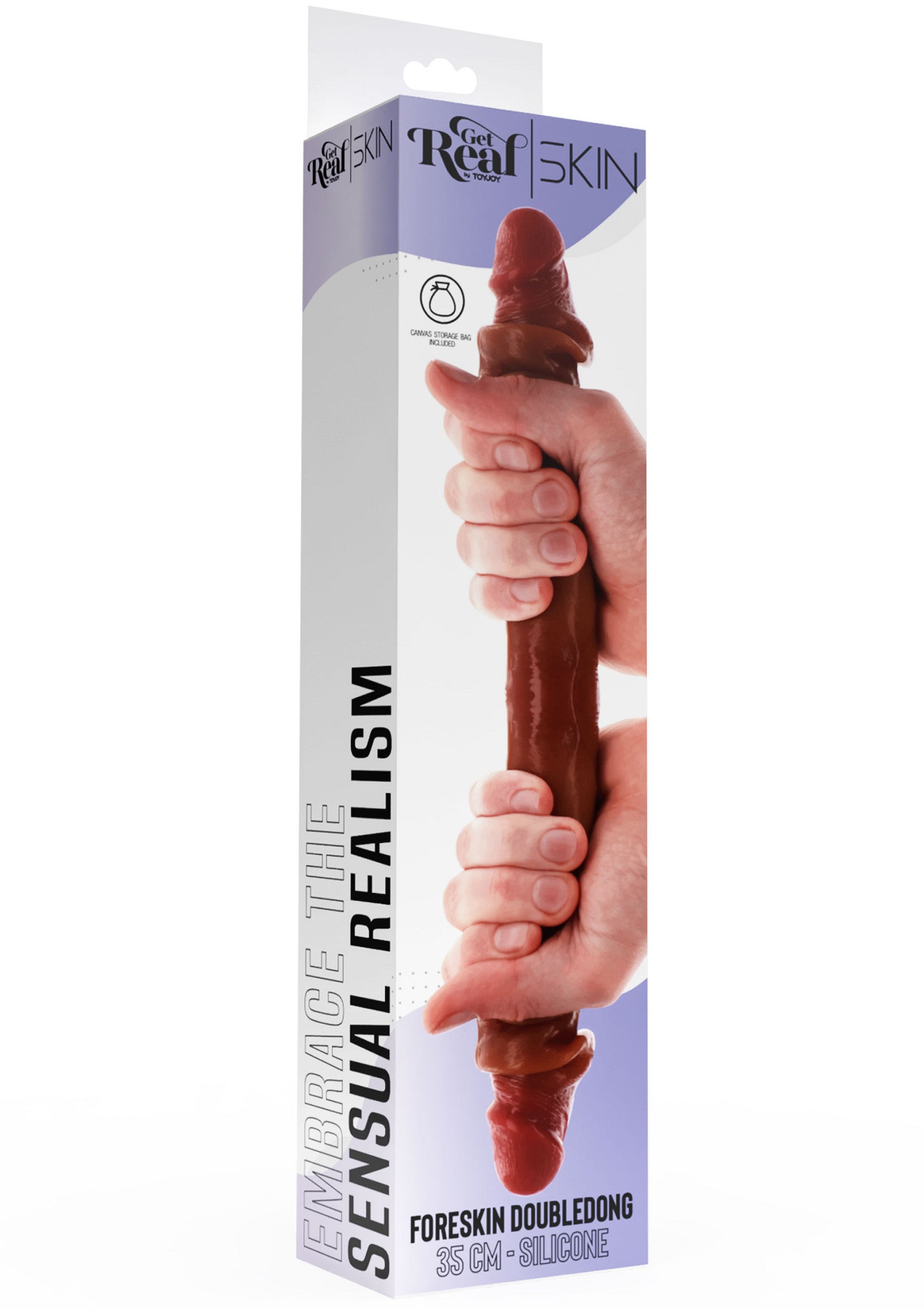 Doppio Dong Silicone Prepuzio 35 cm caramello