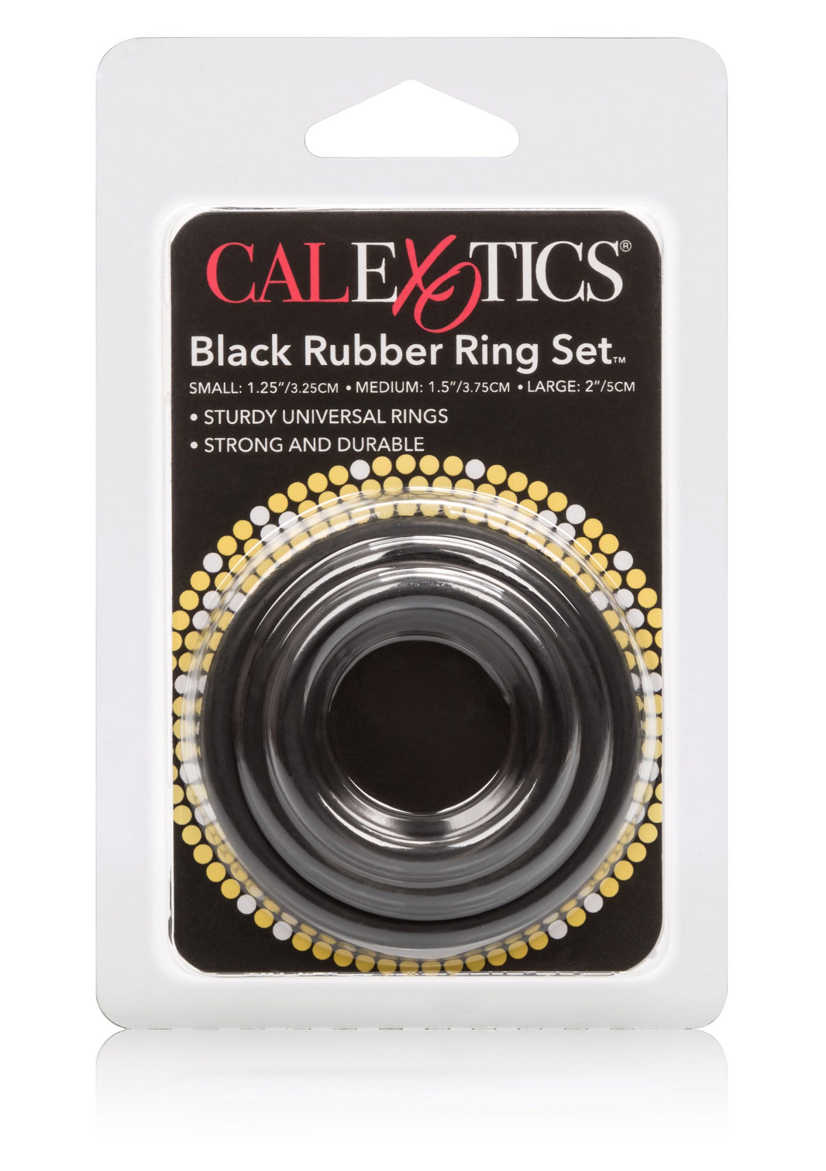 Set of 3 black rubber rings