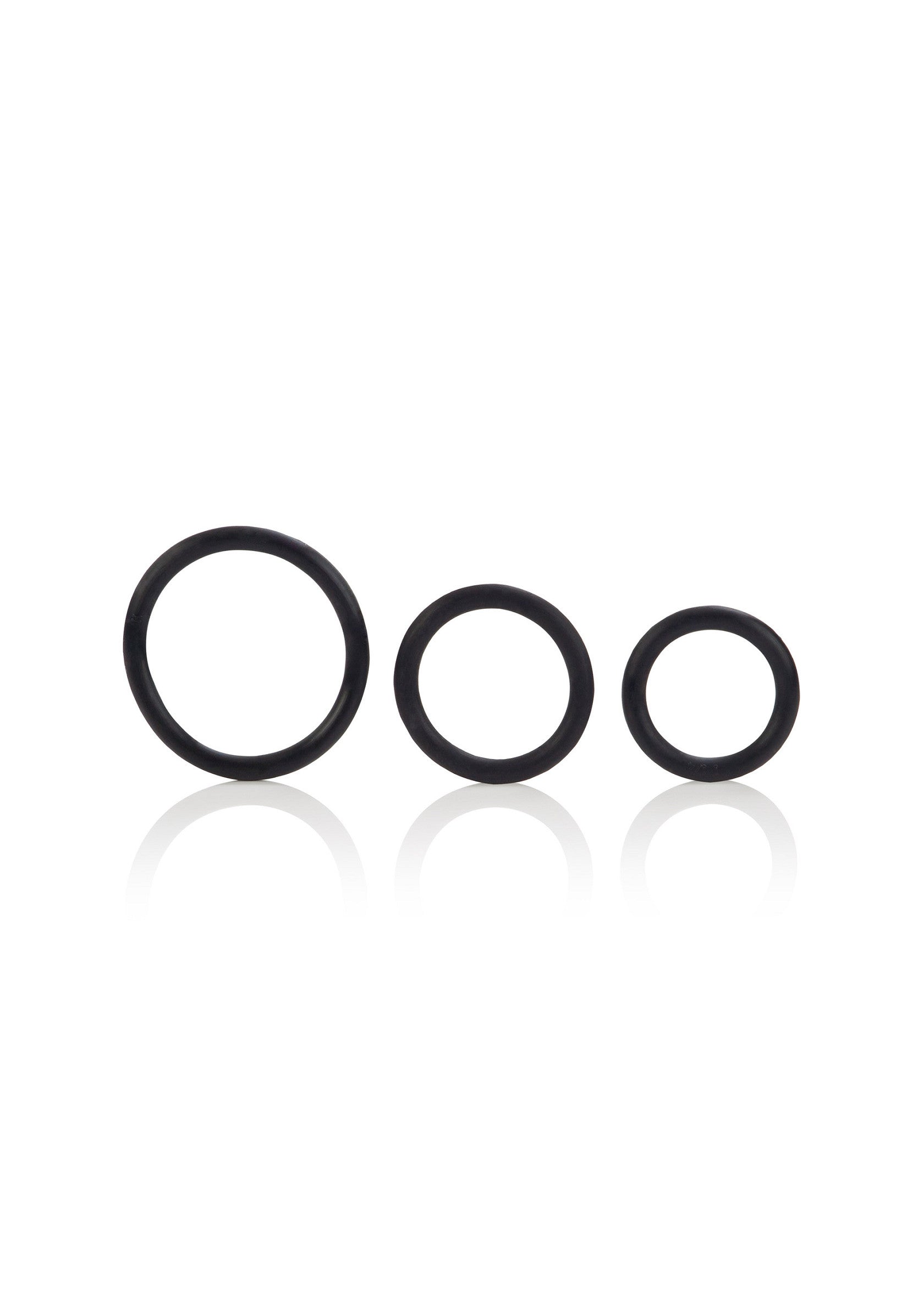 Set of 3 black rubber rings
