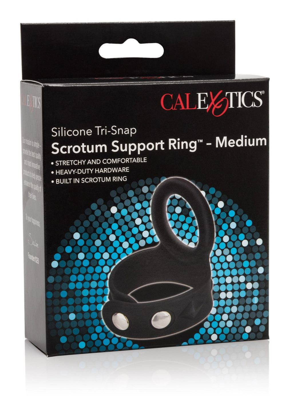 3-Button Scrotum Ring, Medium, Black