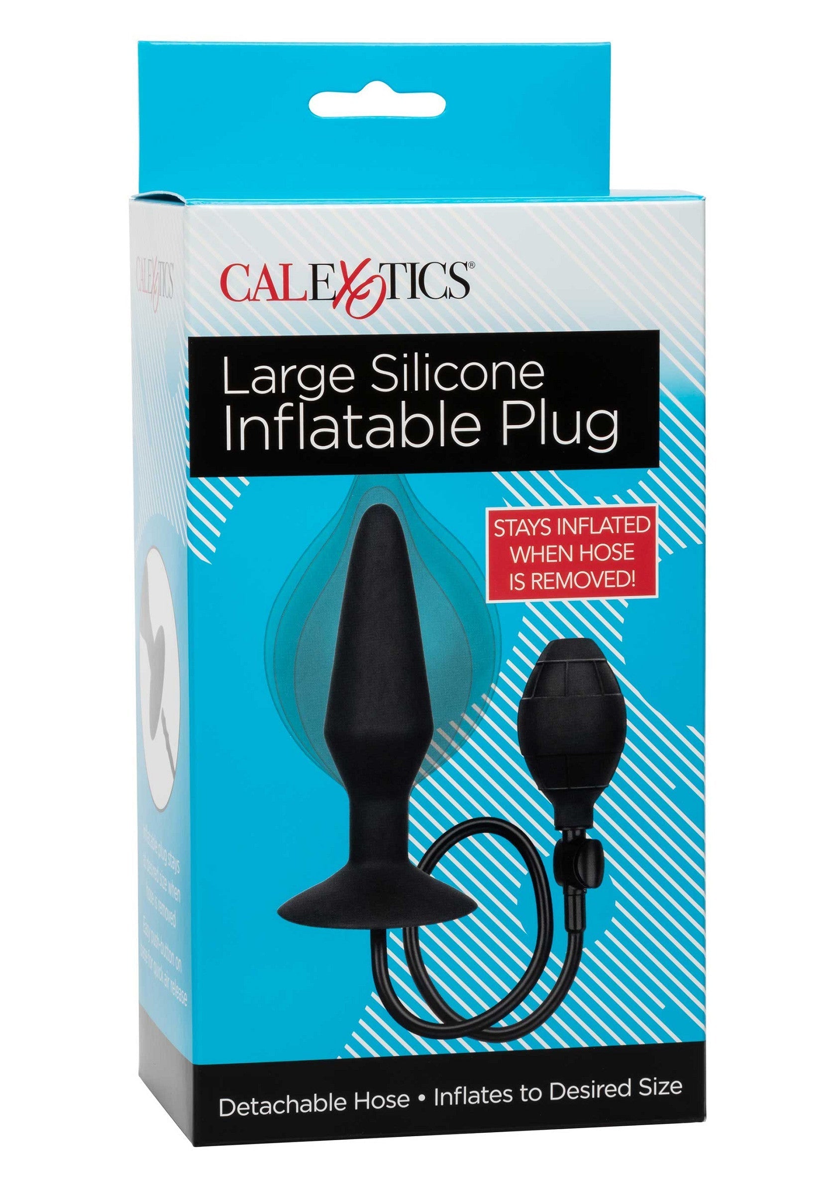 Large Black Silicone Inflatable Butt Plug