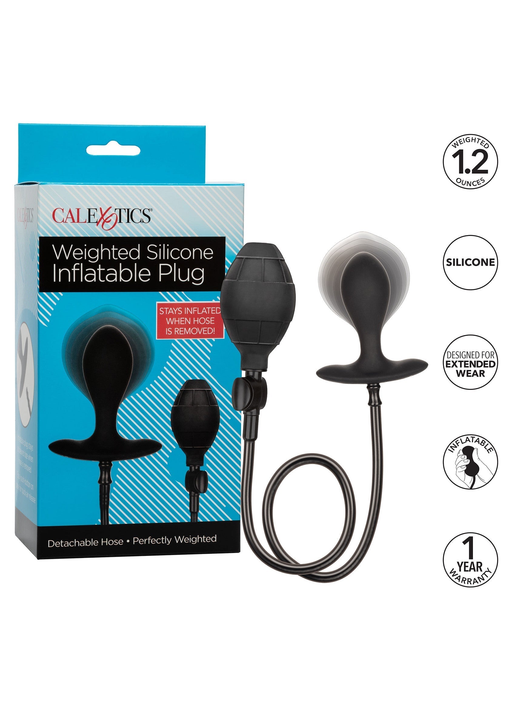 Black Silicone Inflatable Butt Plug
