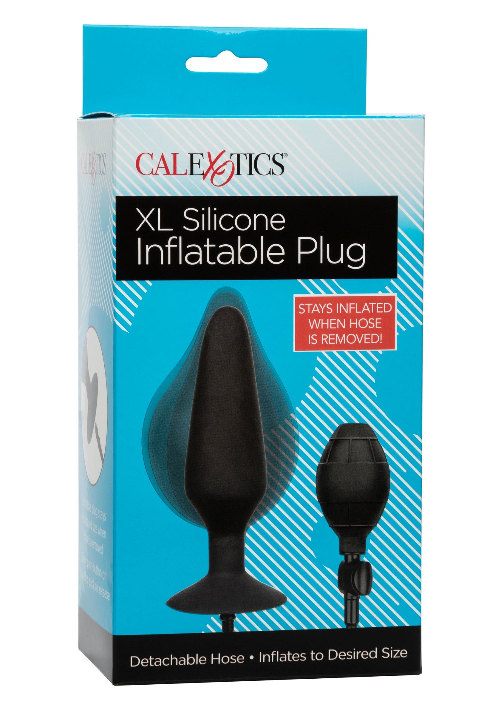 Black XL inflatable silicone butt plug