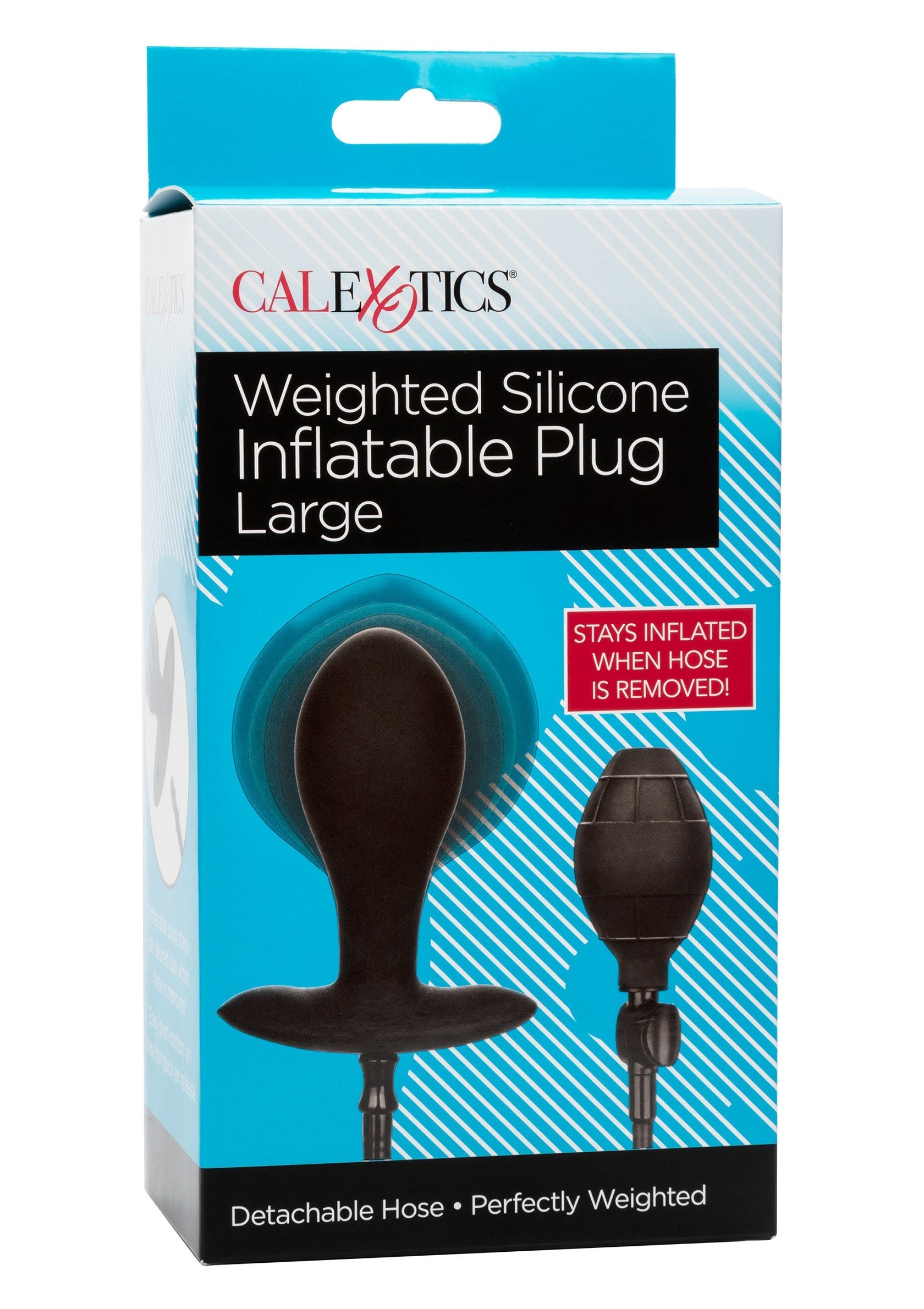 Plug anale gonfiabile ponderato nero grande