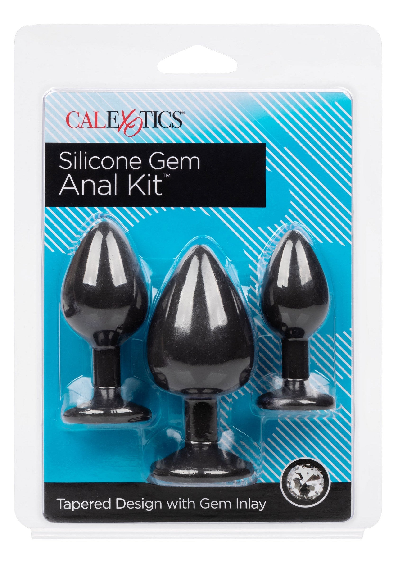 Anal silicone kit with black gems