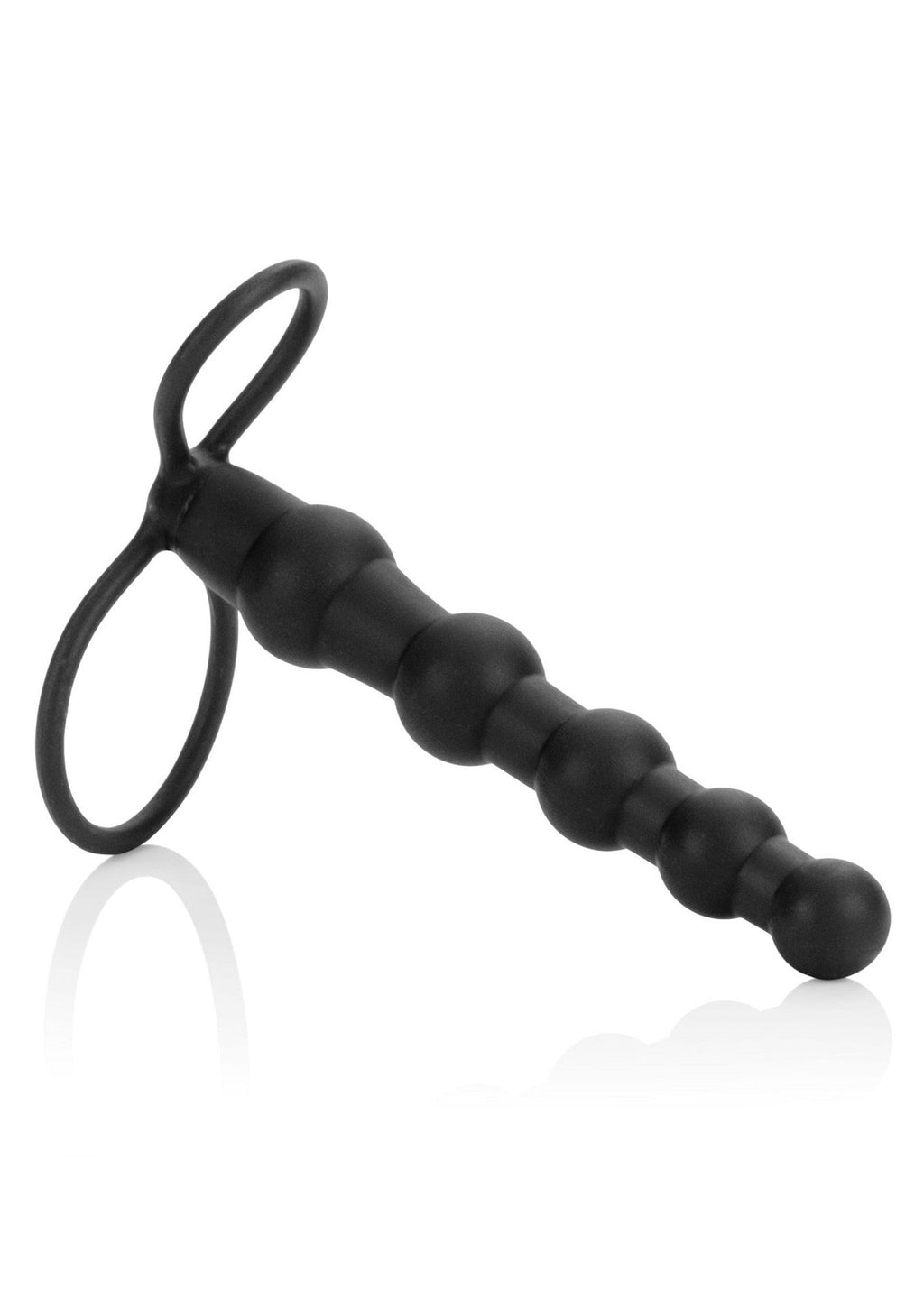 Black beaded double dildo