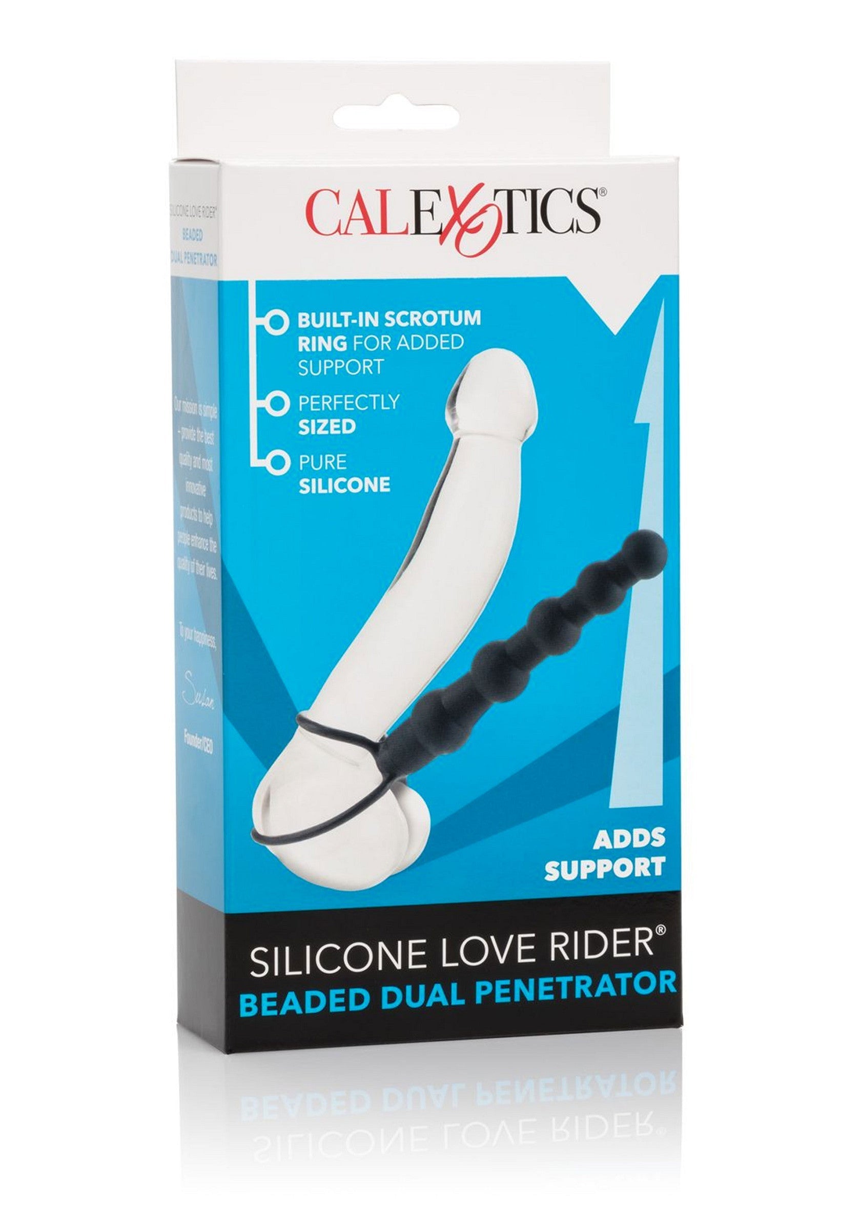 Black beaded double dildo