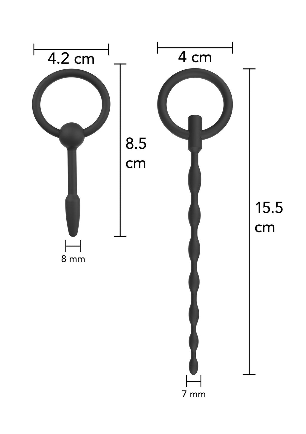 Starter Penis Plug Set 2-piece black