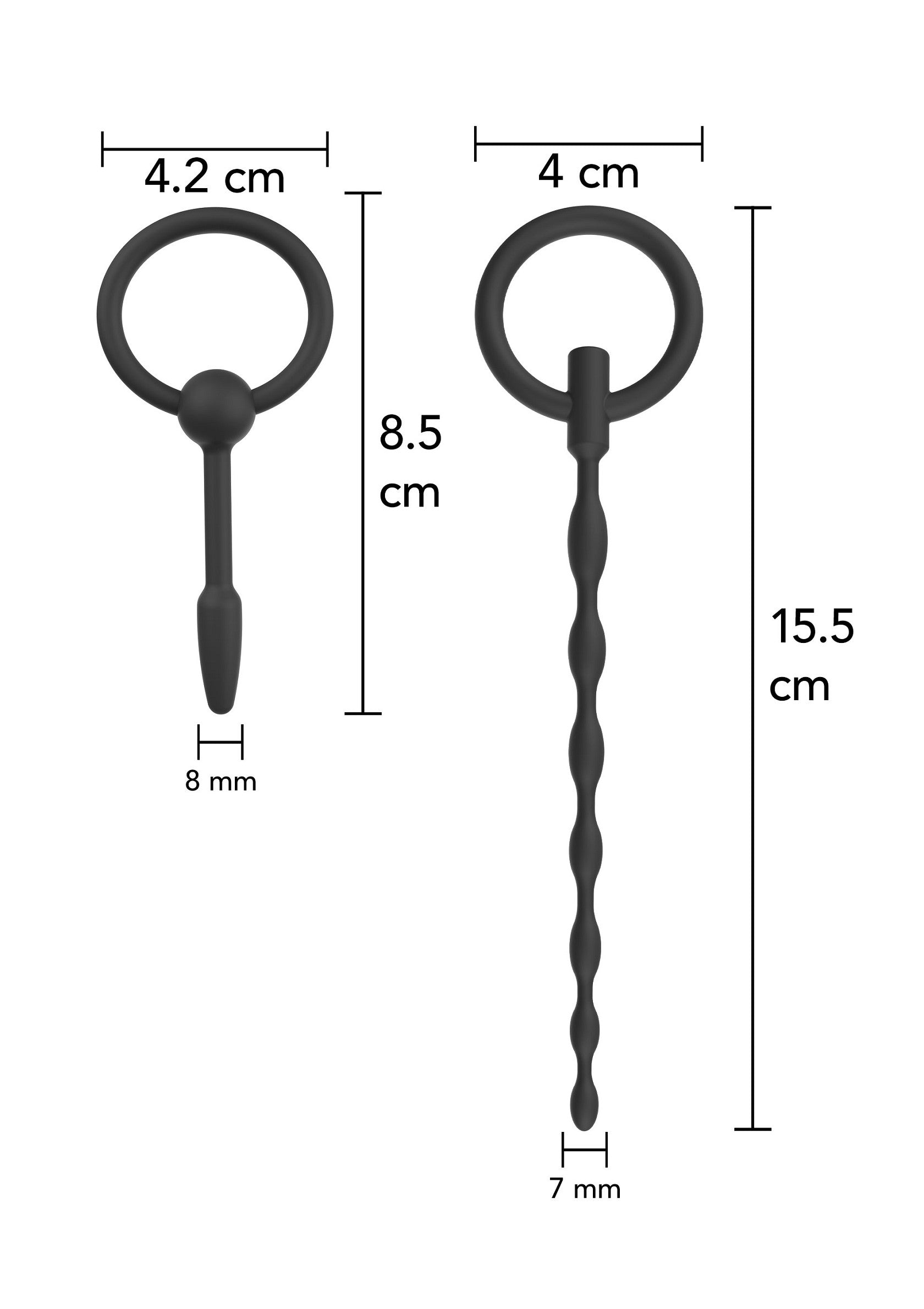 Starter Penis Plug Set 2-piece black