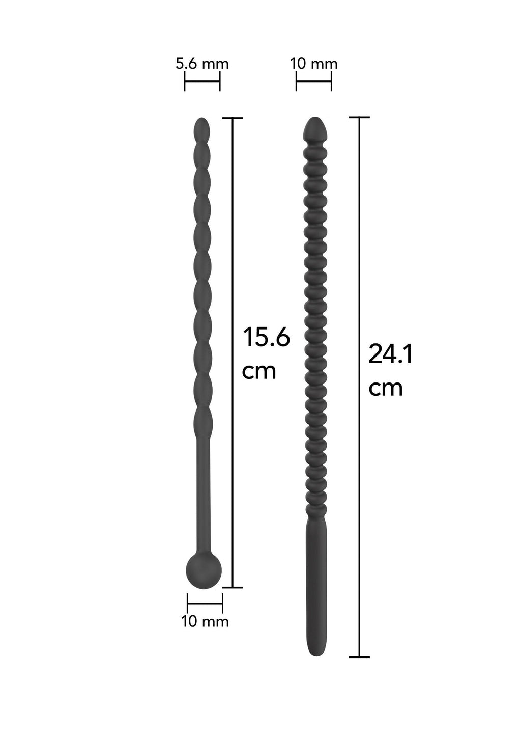 Penile Dilators Ribbed Advanced 2 Piece Black