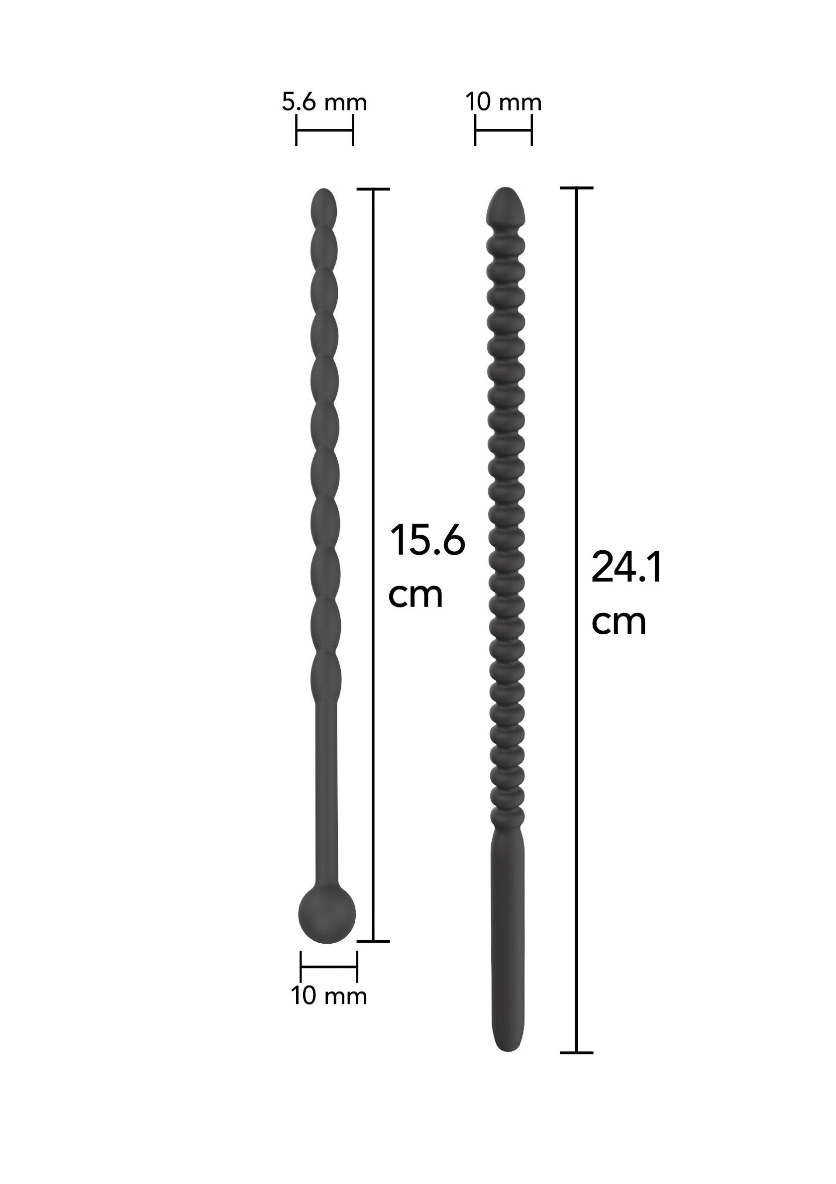 Penile Dilators Ribbed Advanced 2 Piece Black