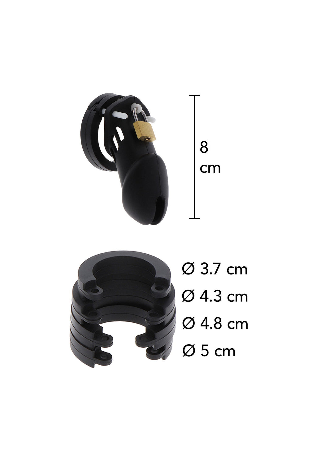 Cintura di castità in silicone nera taglia L