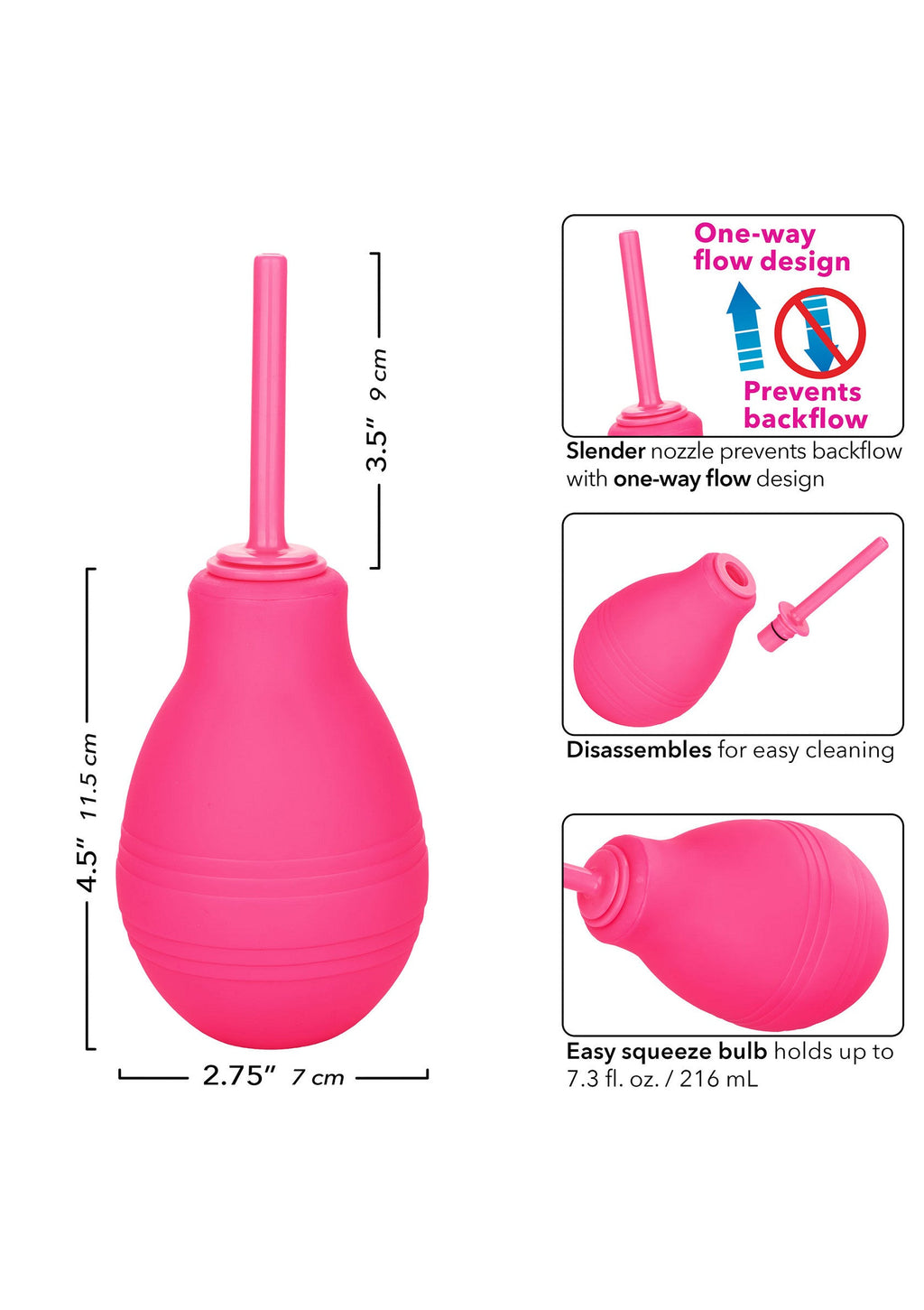 Pink cheeky one-way flow shower