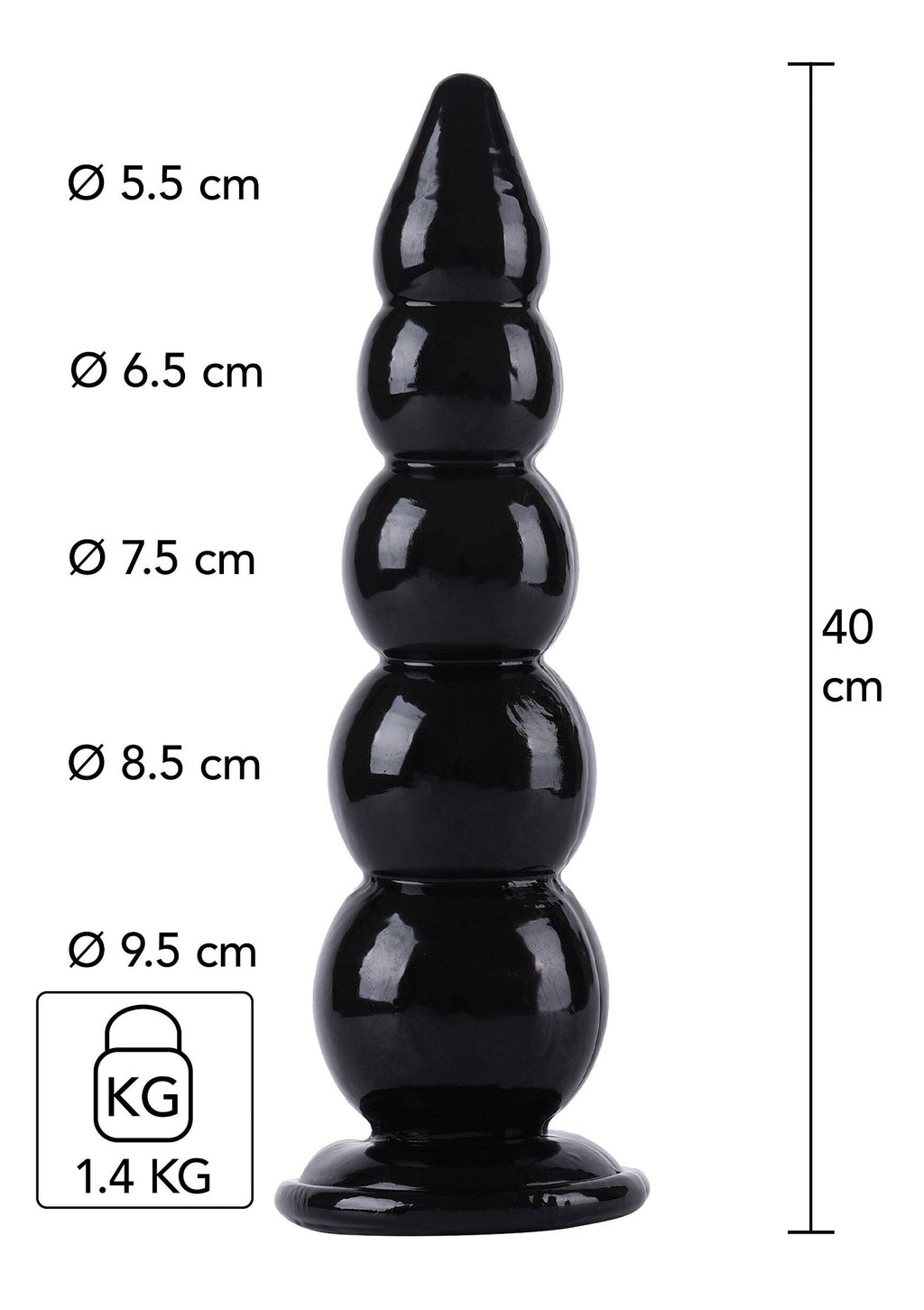 Palline anali nere 40 cm