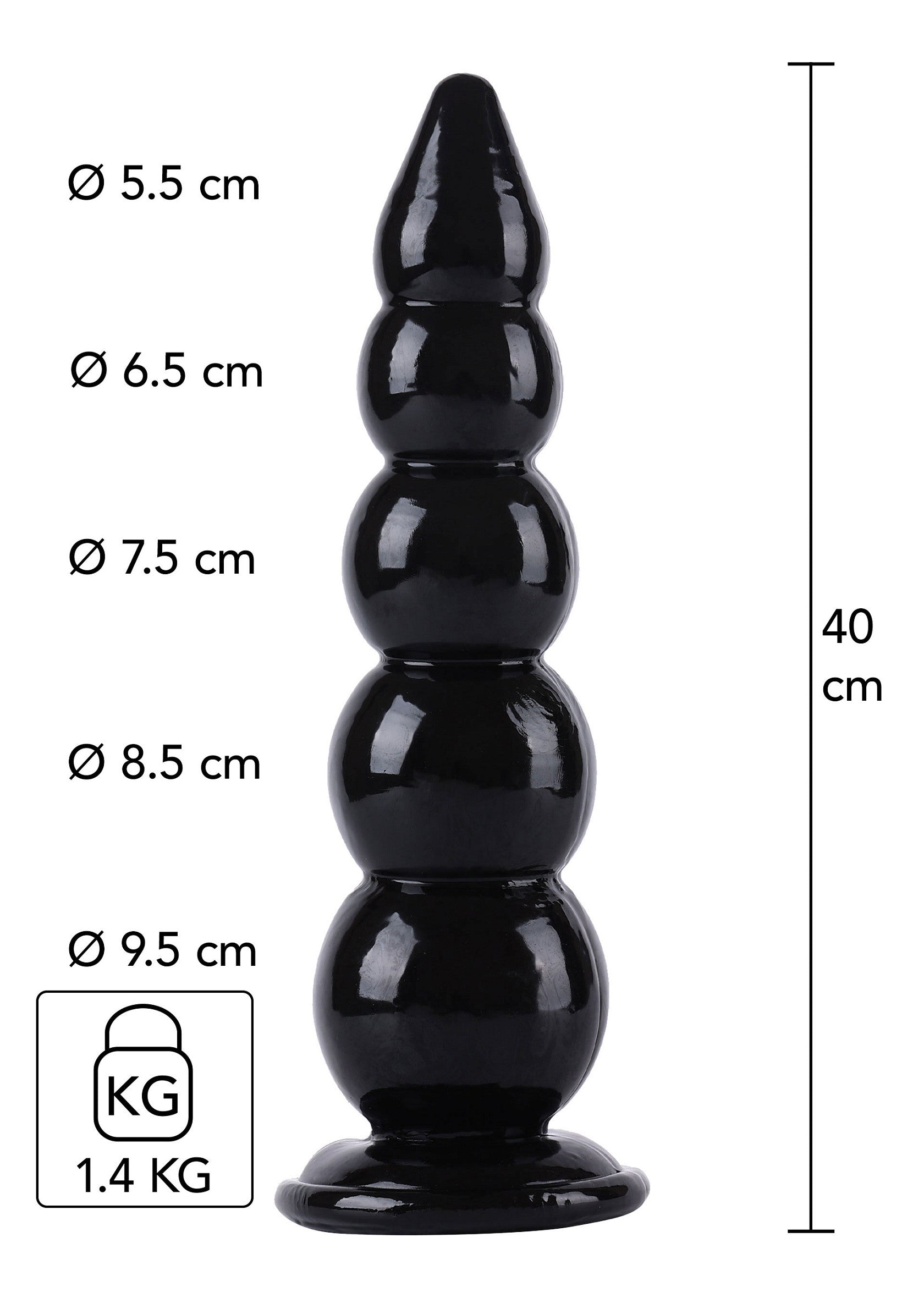 Palline anali nere 40 cm