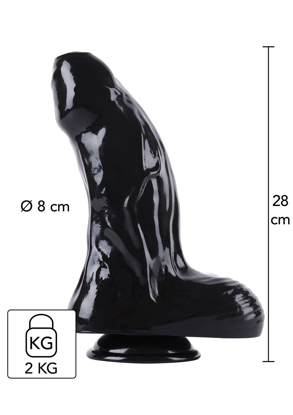 Dong extra spesso 28 cm nero